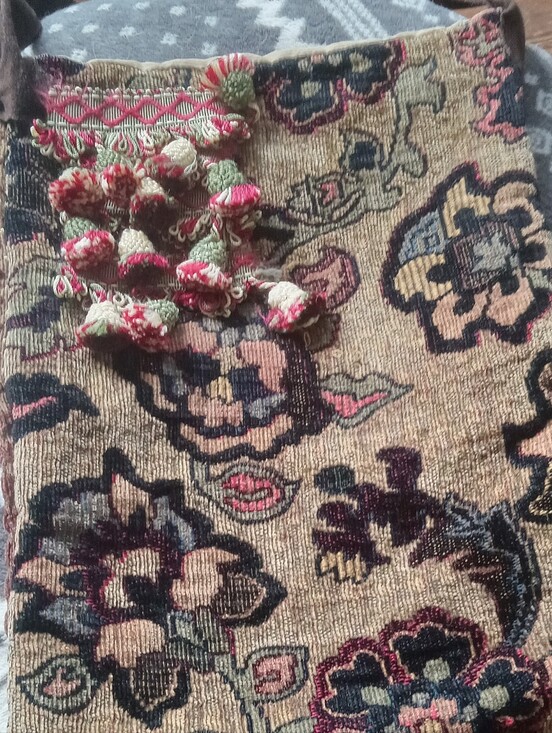 Handbags - Boho Floral Woven Crossbody Bag with Pom Pom Trim